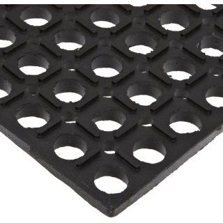 NoTrax 503 General Purpose Rubber Drain Step Anti Fatigue/Anti Slip Floor Mat, for Wet Areas, 3' Width x 5' Length x 3/4" Thickness, Black