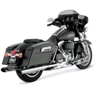 Vance & Hines Chrome Oval Twin Slash Slip On Mufflers For Various Harley Davidson Models ( See Specifications For Exact Fitments )   16767: Automotive