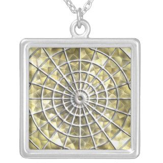 Silver and Gold Spider Web Pendant