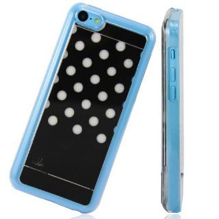 Save4PayFashion Polka Dot Calling Sense Flash Light Case Back Cover For Apple Iphone 5C with ON/OFF Button: Cell Phones & Accessories