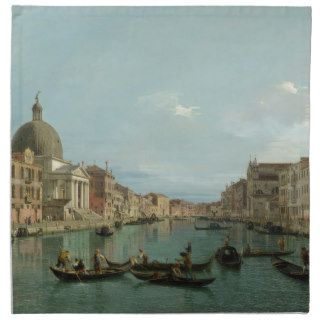 Upper Reaches of the Grand Canal (by Canaletto) Cloth Napkins
