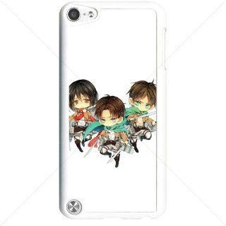 Shingeki no Kyojin Attack on Titan Manga Anime Comic Levi Mikasa Eren Apple iPod Touch iTouch 5th Generation Hard Plastic Black or White cases (White): Cell Phones & Accessories