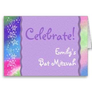 Colorful Bat Mitzvah invitation Card