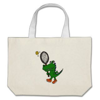 XX  Funny Gator Playing Tennis Canvas Bags