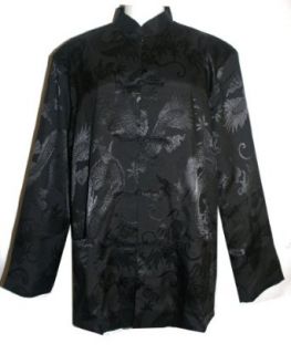 # 507 Oriental Asian Jacket Kung Fu Tai Chi (Black/Yellow, XL/1X): Clothing