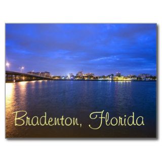 Brandenton, Florida at night across the bay. Post Cards