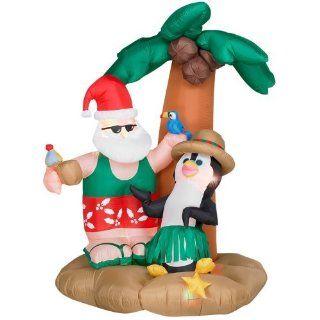 Gemmy Industries HK   Airblown Santa with Palm Tree   Childrens Party Supplies