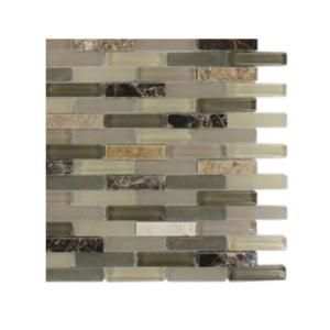 Splashback Tile Cleveland Blanche Mini Brick Mixed Materials Floor and Wall Tile   6 in. x 6 in. Tile Sample L1A1 MOSAIC TILE