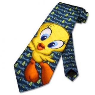 TWEETY BIRD Looney Tunes SILK Neck Tie. Men's NeckTie.: Clothing