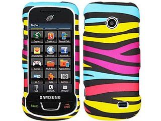 Rainbow Zebra Hard Skin Case Cover for Samsung Tracfone SGH T528G w/ Free Pouch Cell Phones & Accessories