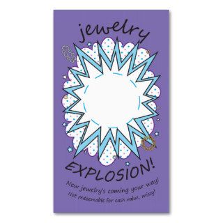 Explosion Card Jewelry, Icy Purple Business Cards