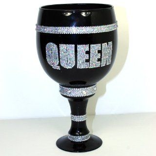 Royale Pimp Cup Stein QUEEN (Black glass w/Silver Decoration): Kitchen & Dining