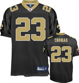 Pierre Thomas Jersey: Reebok Authentic Black #23 New Orleans Saints Jersey   48 : Sports & Outdoors