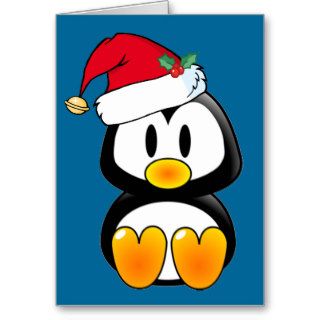 Christmas Baby Tux Santa Hat Card