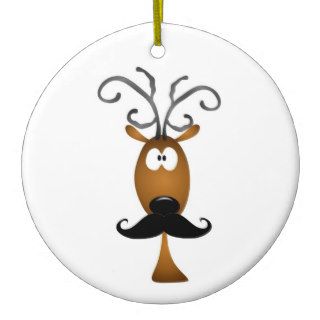 Mustache Reindeer Christmas Tree Ornament