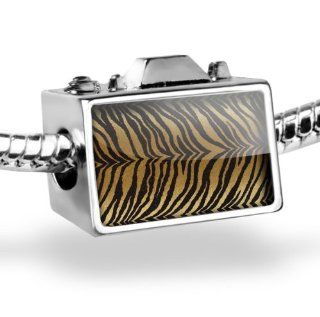 Neonblond Bead Camera "Tiger cat skin/fur natural"   Fits Pandora charm Bracelet: NEONBLOND Jewelry & Accessories: Jewelry