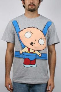 Family Guy   Stewie In Baby Sling Mens T Shirt In Silver, Size: XX Large, Color: Silver: Clothing