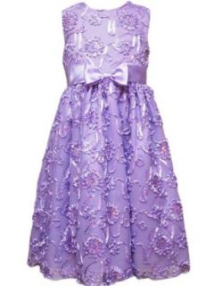 Rare Editions Girls 2T 6x Embroidered Sequined Mesh Dress, Lilac, 4T/4: Clothing