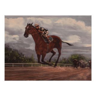 The Winner  Thoroughbred Horse Racing Painting Print