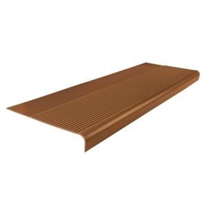 Roppe Ribbed Profile Round Nose Tan 36 in. x 12 1/4 in. Stair Tread 36813P120