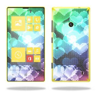 Protective Vinyl Skin Decal Cover for Nokia Lumia 520 Cell Phone T Mobile Sticker Skins Colorful Hearts Cell Phones & Accessories