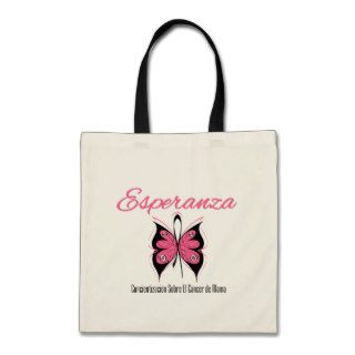 Esperanza Mariposa   Cancer de Mama Tote Bags