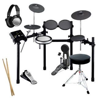 Yamaha DTX522K Electronic Drum Set BUNDLE w/ Bass Drum Pedal & Throne: Musical Instruments
