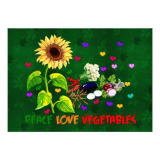Peace Love Vegetables Custom Invite