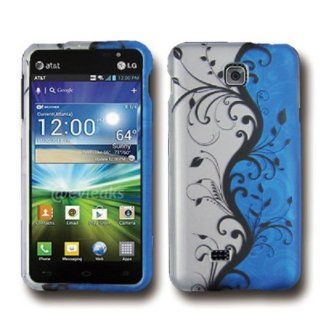 SOGA(TM) Ocean Blue Flower Vines Rubberized Hard Cover Protector Case for LG Escape 4G LTE P870 AT&T [SWE538]: Cell Phones & Accessories