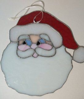 Santa Head Stained Glass   Stained Glass Window Panels