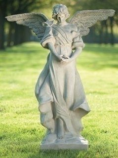 47" Tall Graceful Reflective Classic Style Praying Angel Outdoor Garden Statue : Patio, Lawn & Garden