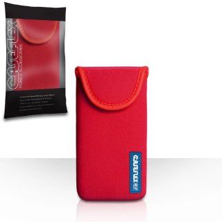 Nokia Lumia 525 Case Red Neoprene Pouch Cover With Caseflex Logo: Cell Phones & Accessories