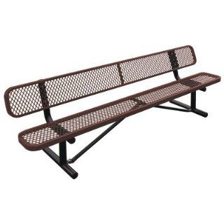 Leisure Craft Standard Expanded Steel Commercial Park Bench   B4WBSM GREEN : Outdoor Benches : Patio, Lawn & Garden