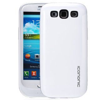 iCanonic Elite Samsung Galaxy S3 Battery Case   Glossy White, Protective Bumper Style Battery Case for Samsung Galaxy S3, Samsung Galaxy SIII, Samsung Galaxy I9300 Cell Phones & Accessories