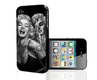 Marilyn Monroe with Tattoos and Skeleton iPhone 4 4s Hard Case: Cell Phones & Accessories