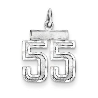Sterling Silver Small #55 Charm: Jewelry