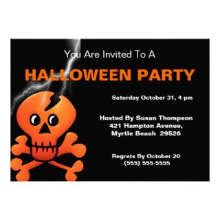 Halloween Skull Party Invitations
