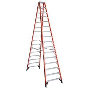 Werner 16 ft. Fiberglass Twin Step Ladder with 300 lb. Load Capacity Type IA T7416