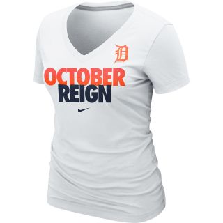 NIKE Womens Detroit Tigers October Reign Tri Blend Short Sleeve T Shirt   Size: