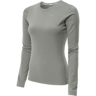 NIKE Womens Miler Long Sleeve Running Top   Size: Large, Canyon Grey/htr
