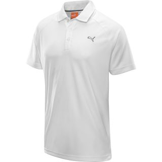 PUMA Mens Tech Raglan Short Sleeve Golf Polo   Size: Medium, White