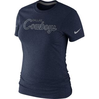 NIKE Womens Dallas Cowboys Tri Script Short Sleeve T Shirt   Size: Large, Navy
