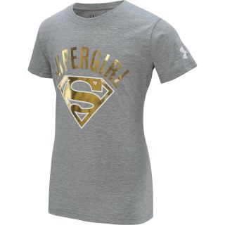UNDER ARMOUR Girls Alter Ego Supergirl Foil Short Sleeve T Shirt   Size: