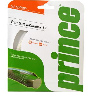 PRINCE Synthetic Gut with Duraflex Tennis String   17 Gauge   Size: 4017g, White