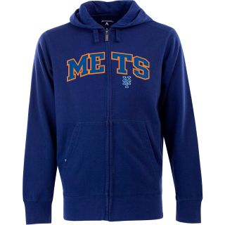 Antigua Mens New York Mets Full Zip Hooded Applique Sweatshirt   Size: Large,