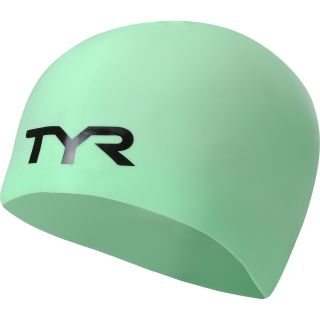 TYR Adult Long Hair Wrinkle Free Silicone Swim Cap   Size: Long, Mint