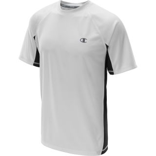 CHAMPION Mens PowerTrain Short Sleeve T Shirt   Size: Large, White/navy