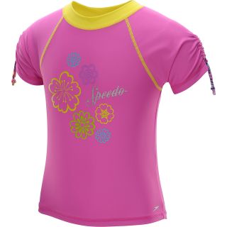 SPEEDO Girls UV Short Sleeve Sun Shirt   Size: 6/6x, Pink