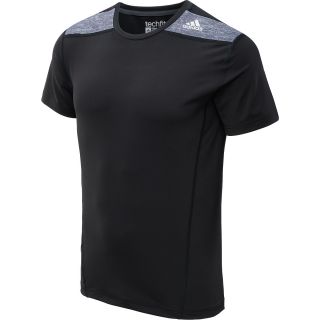 adidas Mens TechFit Fitted Short Sleeve T Shirt   Size: Small, Black/dark Grey