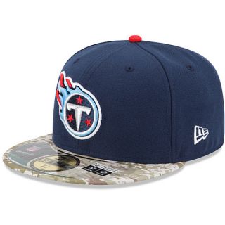 NEW ERA Mens Tennessee Titans Salute To Service Camo 59FIFTY Fitted Cap   Size